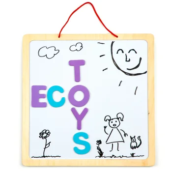 Ecotoys 3in1 magnētiskā un krīta tāfele ar burtiem
