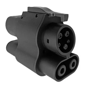 Elektroauto uzlādes pāreja CCS2 uz CCS1 (DC/AC), melna