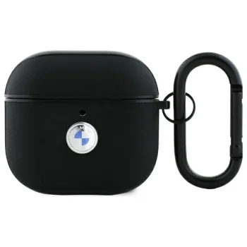 BMW BMA4SSLBK Genuine Leather Maciņš Apple AirPods 4 Melns