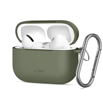 Austiņu maciņš Tech-Protect Silicone Hook, AirPods Pro, olīvzaļš
