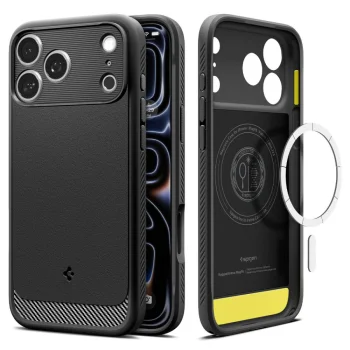 Spigen Rugged Armor MagSafe vāciņš iPhone 18 Pro / 17 Pro, Matte Black