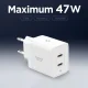 Spigen Essential EE472EU GaN Pro tīkla lādētājs 2x USB-C 47W, balts