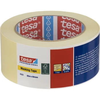 Papīra krāsotāju līmlente Tesa Standard 04323, 50 m x 50 mm, bēša