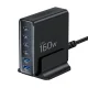 Tech-Protect DC160W-GAN 160W 6 portu sienas lādētājs - melns