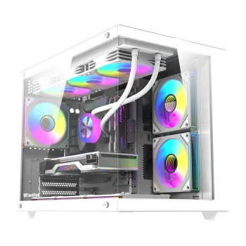 Datora korpuss DarkFlash B275 PRO ar 6 ventilatoriem, Balts