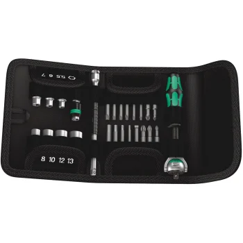 Tarkšķatslēgas un uzgaļu komplekts Wera Kraftform Kompakt Zyklop Speed, 1/4", 26 gab.