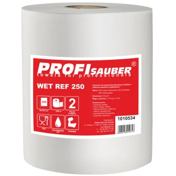 Neausta materiāla salvetes spainim ProfiSauber WET REF 250, rullis 100 m (256 gab.)