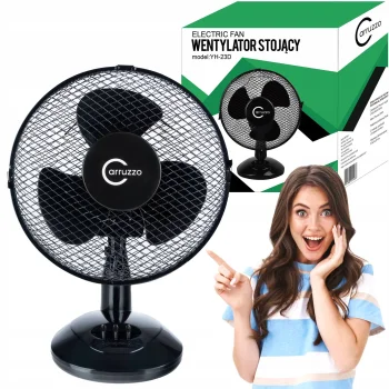 Kompakts Galda Ventilators Carruzzo - 20W, Melns | Compact Desktop Fan