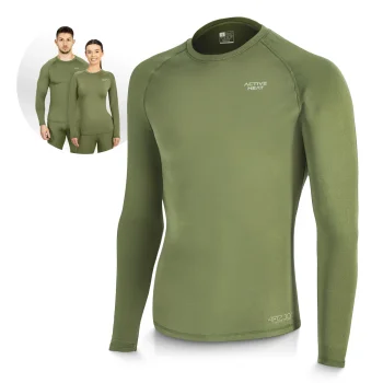 4Fizjo 2121 Unisex termokrekls ar garām piedurknēm, zaļš, izmērs L