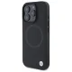 BMW Sign Leather Half Textured And Circle MagSafe vāciņš priekš iPhone 16 Pro Max 6.9\", melns