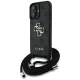 Guess 4G Big Logo Cord Strap Crossbody vāciņš iPhone 16 6.1\", melns