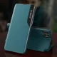 Grāmatiņas tipa vāciņš Samsung Galaxy A22 4G Hurtel Eco Leather View Case ar statīvu, zils