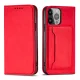 Magnet Card Case iPhone 13 Pro Max maciņš ar karšu turētāju Red