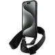 BMW M Edition Carbon Stripe & Strap vāciņš iPhone 15 Plus / 14 Plus ar siksniņu, melns