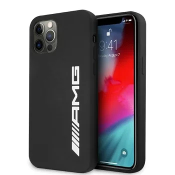 AMG Silicone Big Logo vāciņš iPhone 12 Pro Max - melns