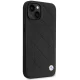 BMW iPhone 14 vāciņš Leather Quilted, melns