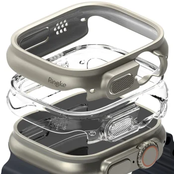 Ringke Slim aizsargkorpusu komplekts (2 gab.) Apple Watch Ultra 1/2 (49mm) Clear/Titanium