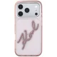 Karl Lagerfeld IML Big Signature Resin Metal Frame vāciņš iPhone 18 Pro Max / 17 Pro Max, rozā