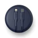 MFi Uniq Halo USB-C / Lightning 18W neilona vijuma kabelis 1,2 m - zils | nylon coiled cable 1.2m blue