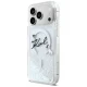 Karl Lagerfeld Liquid Glitter Karl Script Logo MagSafe vāciņš iPhone 17 Pro Max, caurspīdīgs