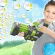 Elektriska ūdens un ziepju burbuļu šautene 2in1, 35 cm, zaļa/pelēka