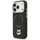 Karl Lagerfeld Choupette Pin MagSafe vāciņš iPhone 17 Pro Max, melns