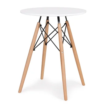 Apaļš galds virtuvei un viesistabai 60cm ModernHome, balts