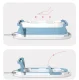 Saliekamā bērnu silikona vanniņa ar termometru 76x47х21cm, Zila | Foldable Child Bathtub