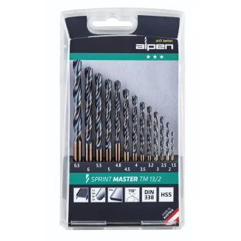 HSS metāla spirālurbju komplekts Alpen Sprint Master TM 13/2, 1.5–6.5 mm, 13 gab.