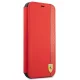 Ferrari iPhone 13 mini atverams vāciņš maciņš grāmatiņa On Track Carbon Stripe, sarkans
