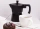 Alumīnija kafijas automāts (Moka pot), 150 ml, 3 tasītes, melns