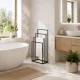 Modernhome brīvi stāvošs dvieļu statīvs, 4 līmeņi, melns