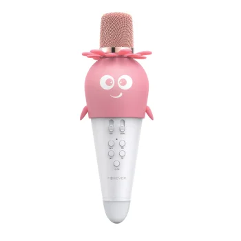 Forever AMS-200 Bluetooth karaoke mikrofons ar skaļruni, rozā