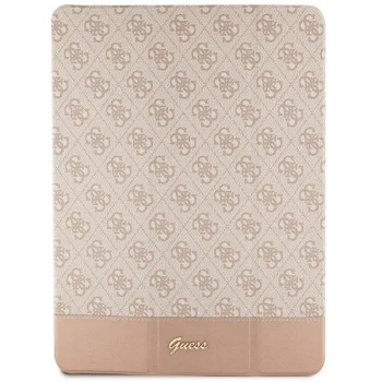 Guess iPad Pro 12.9" atverams vāciņš maciņš grāmatiņa 4G Stripe Allover, rozā