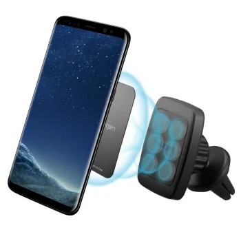 Spigen H12 magnētiskais automašīnas tālruņa turētājs ventilācijas atverei melns