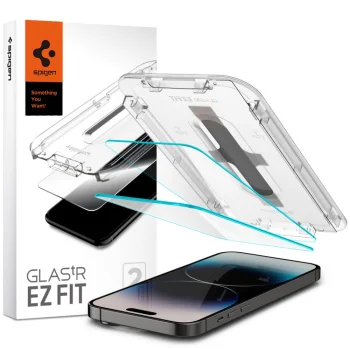 Spigen GLAS.TR EZ Fit aizsargstikls iPhone 14 Pro (2 gab.)