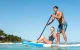 Piepūšamais SUP dēlis FunWater SUPFW05B Tiki 3.2 m ar piederumiem, zils-balts
