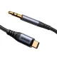 Audio kabelis Joyroom SY-A07 USB-C uz 3.5 mm AUX 1.2 m, melns