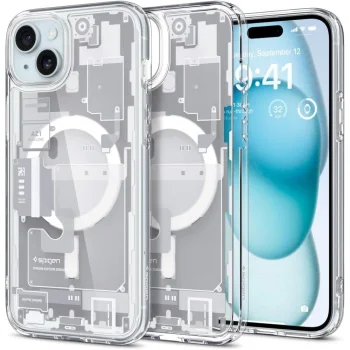 Spigen Ultra Hybrid Mag vāciņš priekš iPhone 15 Plus ar MagSafe, White (Zero One)