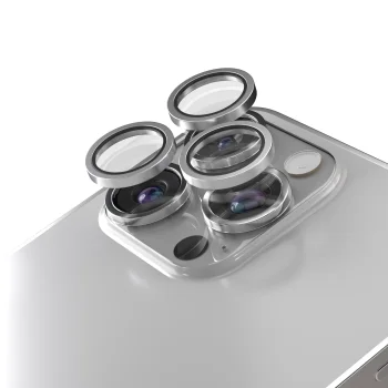 Etteri kameras aizsargstikls iPhone 16 Pro / 16 Pro Max, sudraba