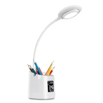 Galda lampa ar organizatoru, pulksteni un termometru, LED