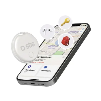SBS Track My Circle meklētājs ar Apple Find My atbalstu, balts