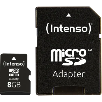 Atmiņas karte Intenso microSDHC 8GB Class 10 ar SD adapteri 3413460