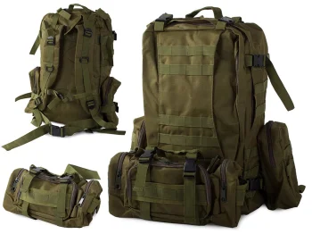 Militārā stila taktiskais izdzīvošanas mugursoma, 48.5L, Zaļa