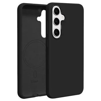 Etteri Silicone Mag vāciņš priekš Samsung Galaxy S25 Plus, melns