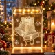LED Ziemassvētku loga dekorācija Zvaniņi, 6 LED, ar baterijām