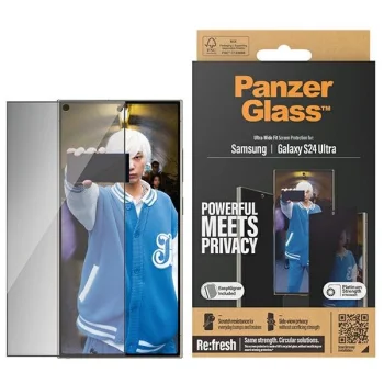 PanzerGlass Ultra-Wide Fit Konfidencialitātes rūdītais stikls ar pozicionētāju Samsung Galaxy S24 Ultra | Privacy...