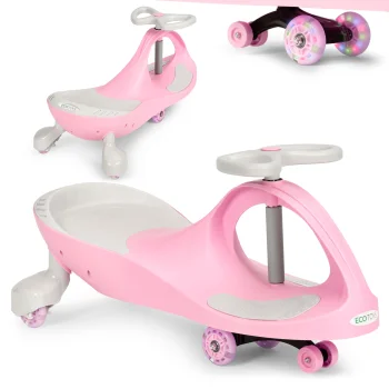 Ecotoys Bērnu gravitācijas braucamais ar LED riteņiem, rozā