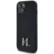 Karl Lagerfeld Silicone Shadow Metal Initial MagSafe vāciņš iPhone 15, melns