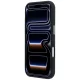 Mercedes Leather Semi Wrap Grill Pattern MagSafe vāciņš iPhone 17 Pro, melns